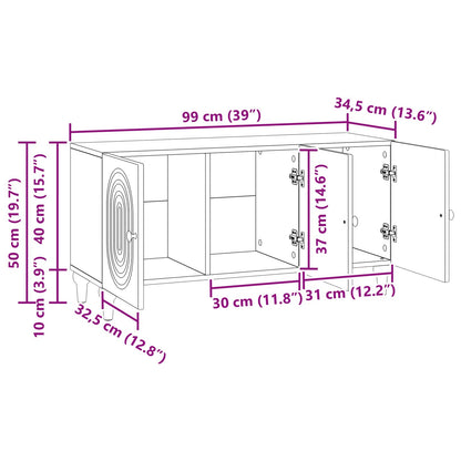 vidaXL TV Cabinet White 99 x 34.5 x 50 cm Engineered Wood