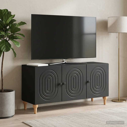 vidaXL TV Cabinet 99 x 34.5 x 50 cm Black Engineered Wood
