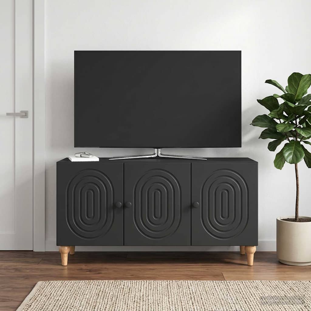 vidaXL TV Cabinet 99 x 34.5 x 50 cm Black Engineered Wood