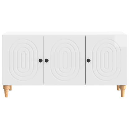vidaXL TV Cabinet High Gloss White 99 x 34.5 x 50 cm Engineered Wood