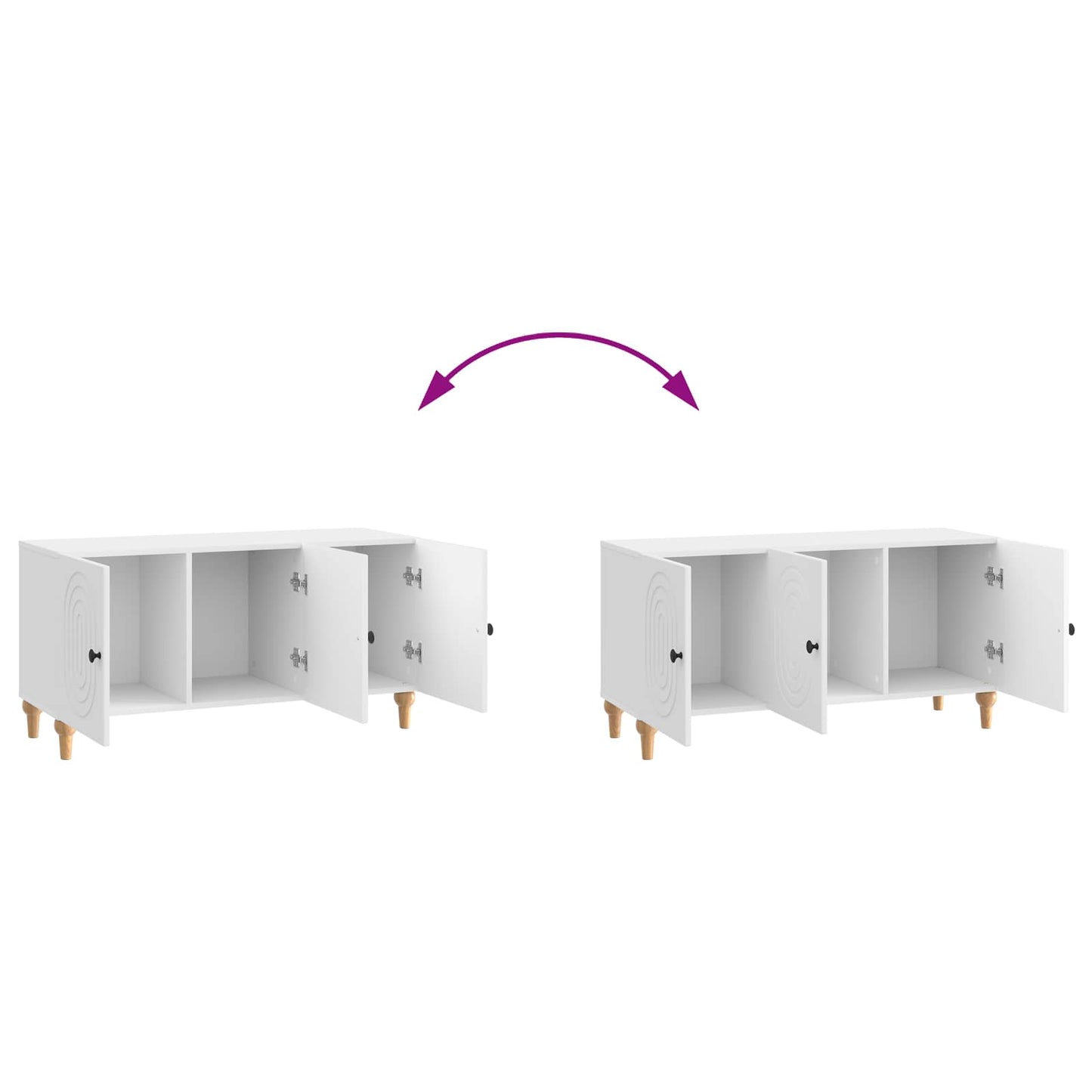 vidaXL TV Cabinet High Gloss White 99 x 34.5 x 50 cm Engineered Wood