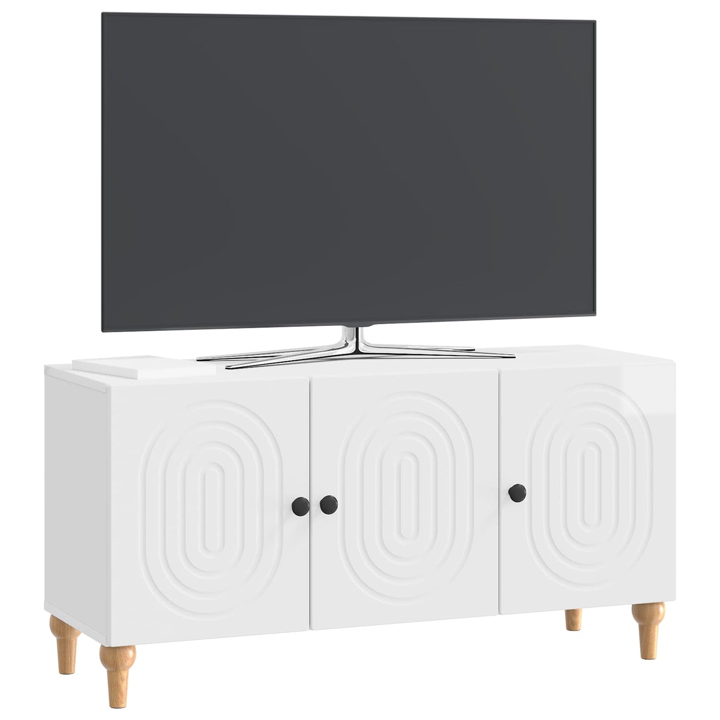 vidaXL TV Cabinet High Gloss White 99 x 34.5 x 50 cm Engineered Wood