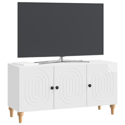 vidaXL TV Cabinet High Gloss White 99 x 34.5 x 50 cm Engineered Wood