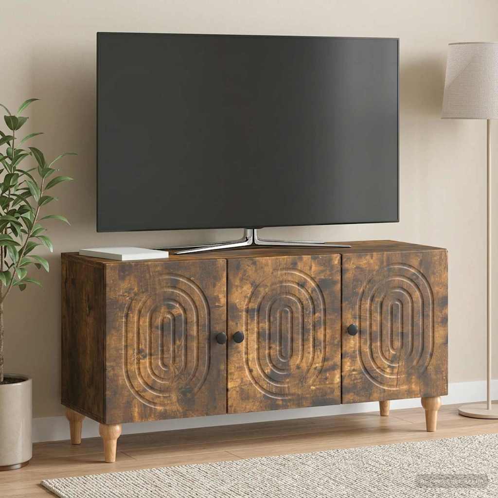 vidaXL TV Cabinet Smoked Oak 99 x 34.5 x 50 cm Engineered Wood