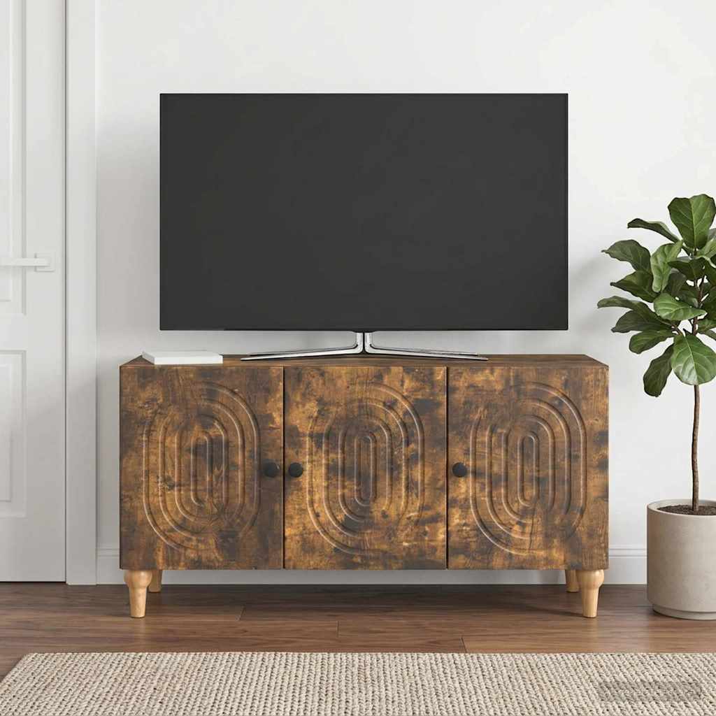 vidaXL TV Cabinet Smoked Oak 99 x 34.5 x 50 cm Engineered Wood