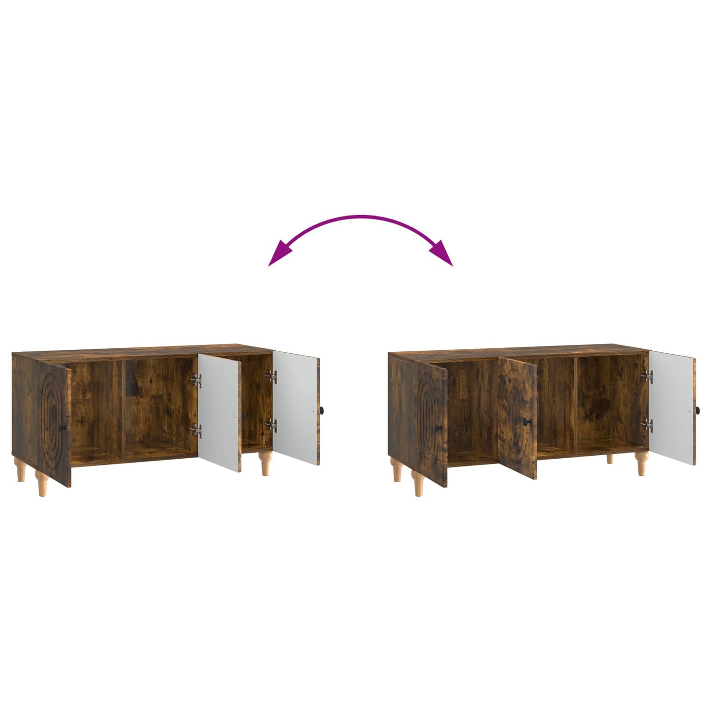vidaXL TV Cabinet Smoked Oak 99 x 34.5 x 50 cm Engineered Wood