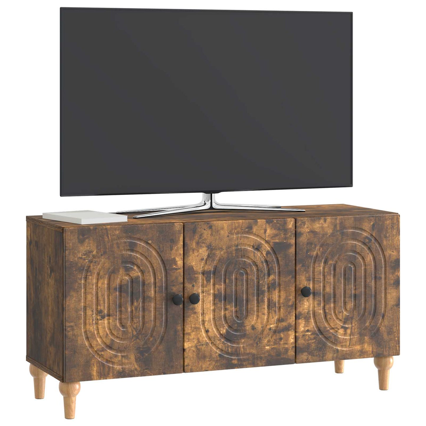vidaXL TV Cabinet Smoked Oak 99 x 34.5 x 50 cm Engineered Wood