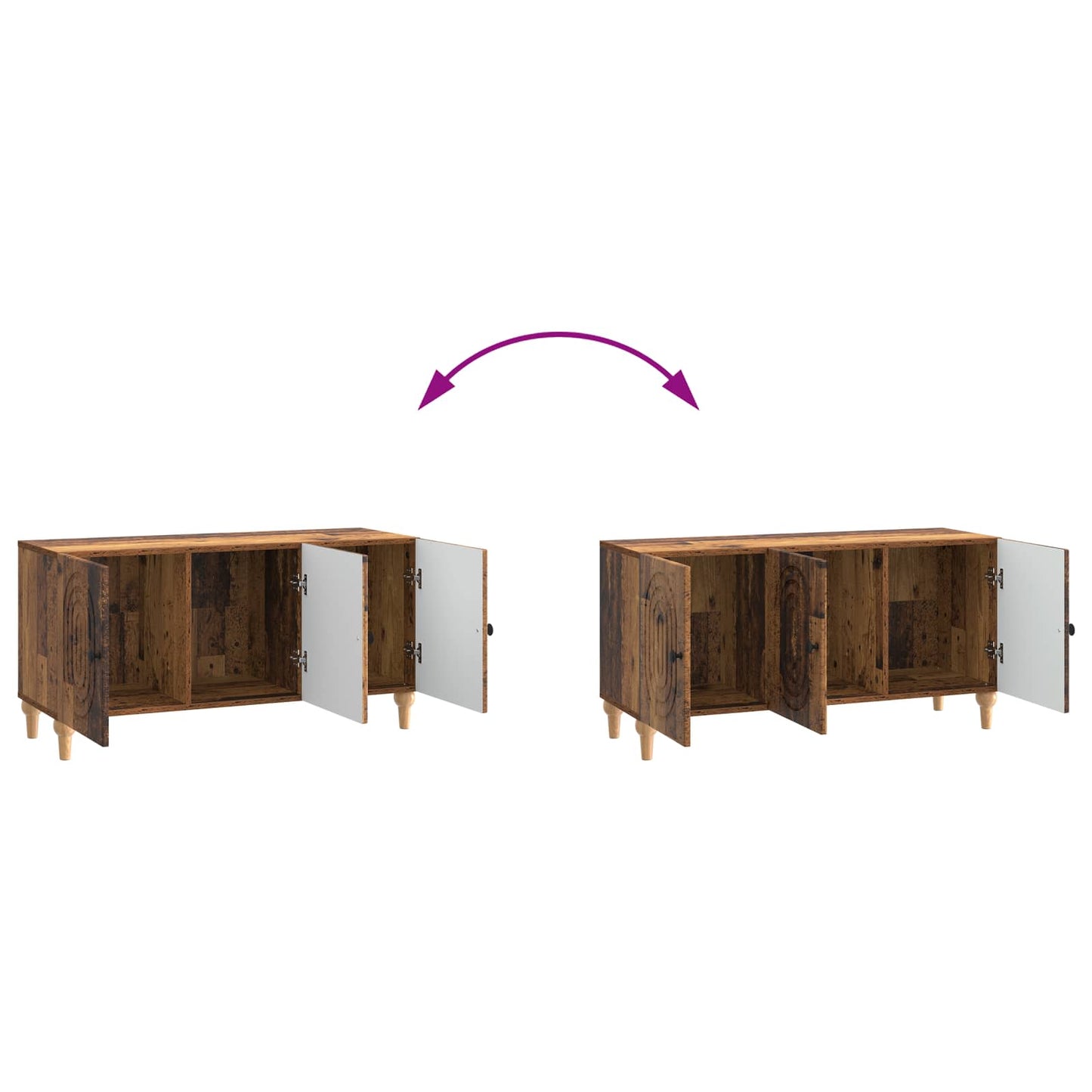 vidaXL TV Cabinet Old Wood 99 x 34.5 x 50 cm Engineered Wood