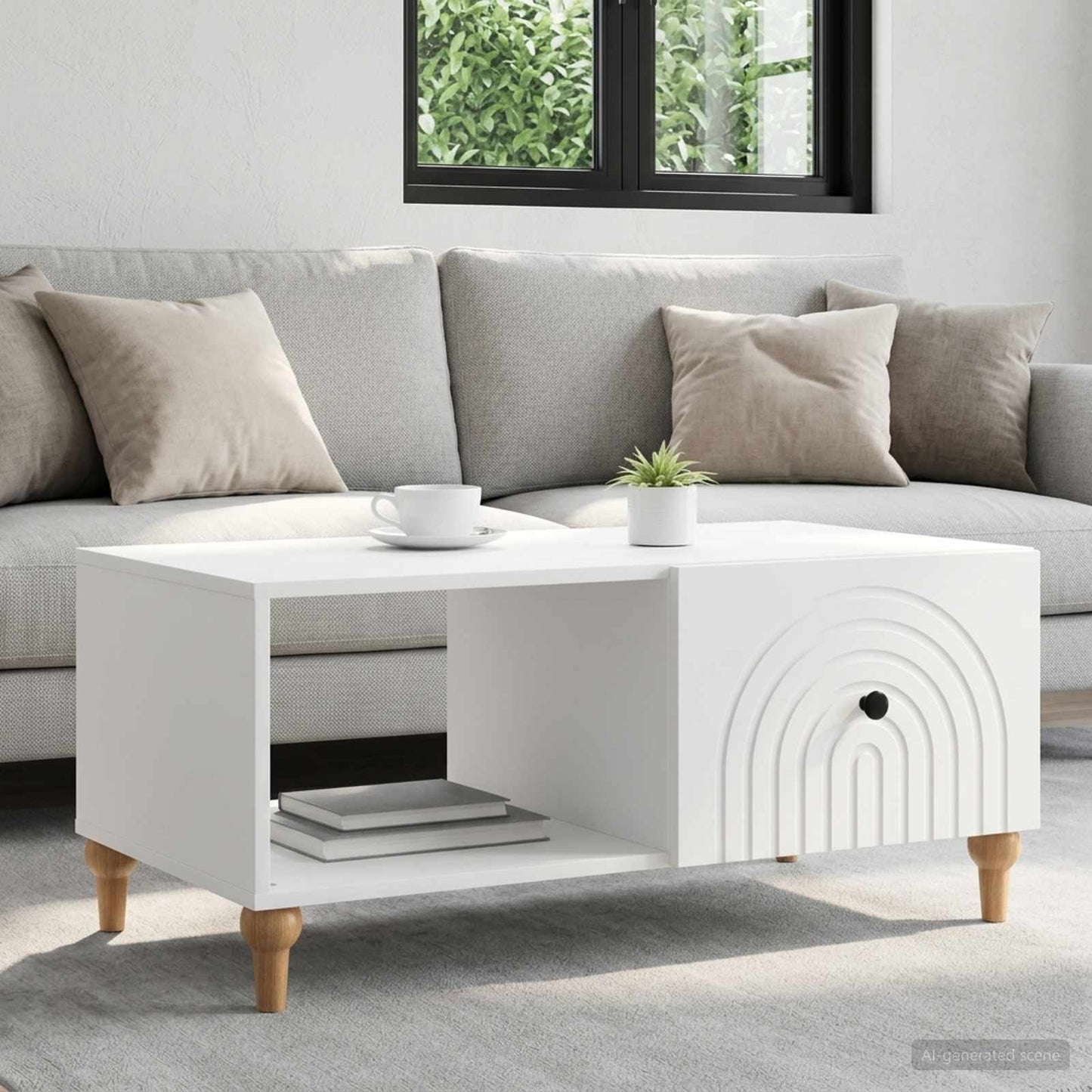 vidaXL Coffee Table White 90 x 50 x 40 cm Engineered Wood