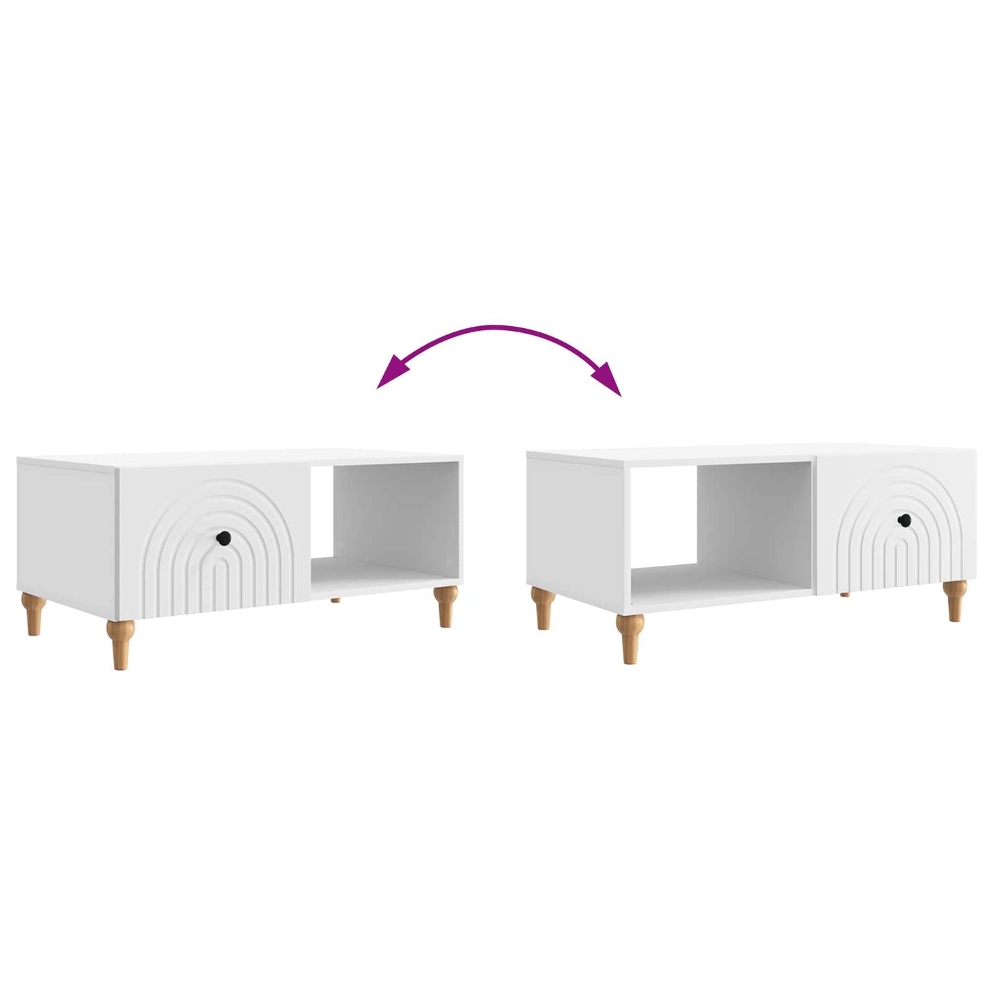 vidaXL Coffee Table White 90 x 50 x 40 cm Engineered Wood