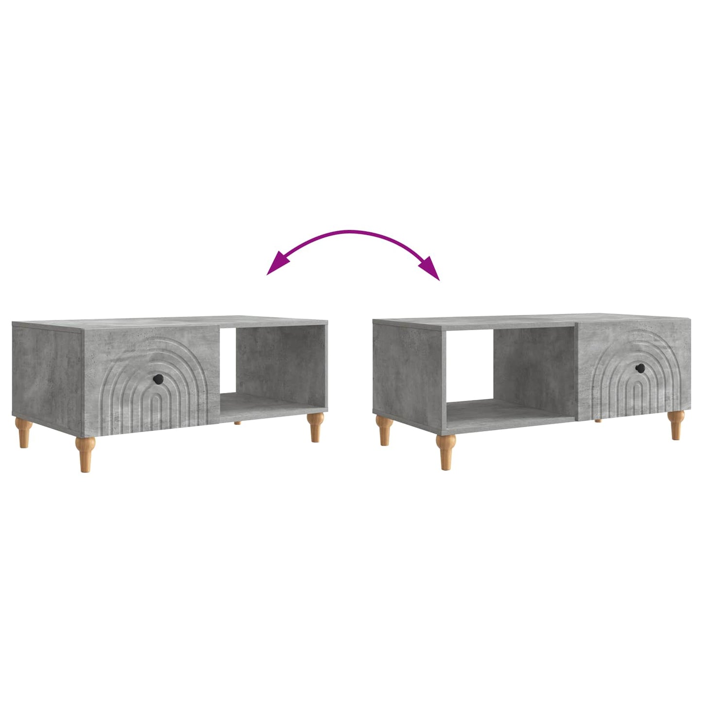 vidaXL Coffee Table Concrete Grey 90 x 50 x 40 cm Engineered Wood