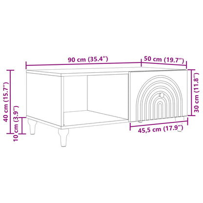 vidaXL Coffee Table Concrete Grey 90 x 50 x 40 cm Engineered Wood