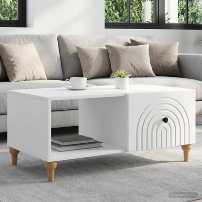 vidaXL Coffee Table High Gloss White 90 x 50 x 40 cm Engineered Wood