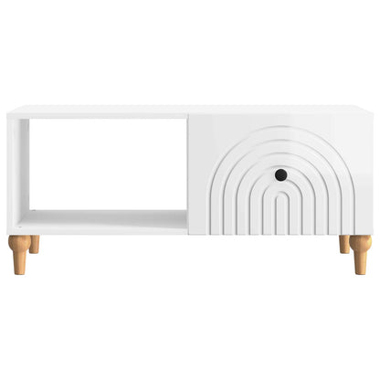 vidaXL Coffee Table High Gloss White 90 x 50 x 40 cm Engineered Wood