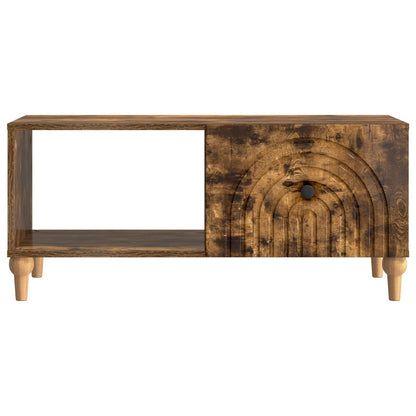 vidaXL Coffee Table Smoked Oak 90 x 50 x 40 cm Engineered Wood