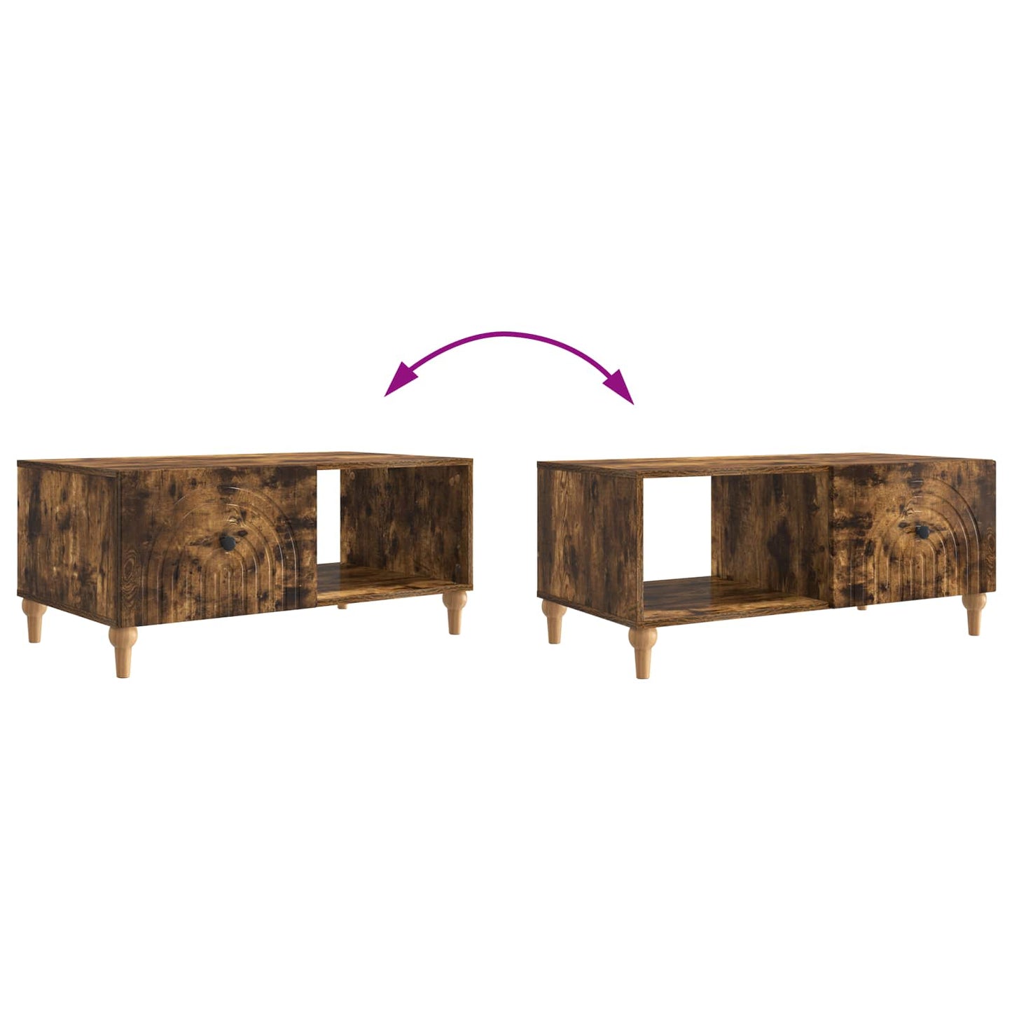 vidaXL Coffee Table Smoked Oak 90 x 50 x 40 cm Engineered Wood