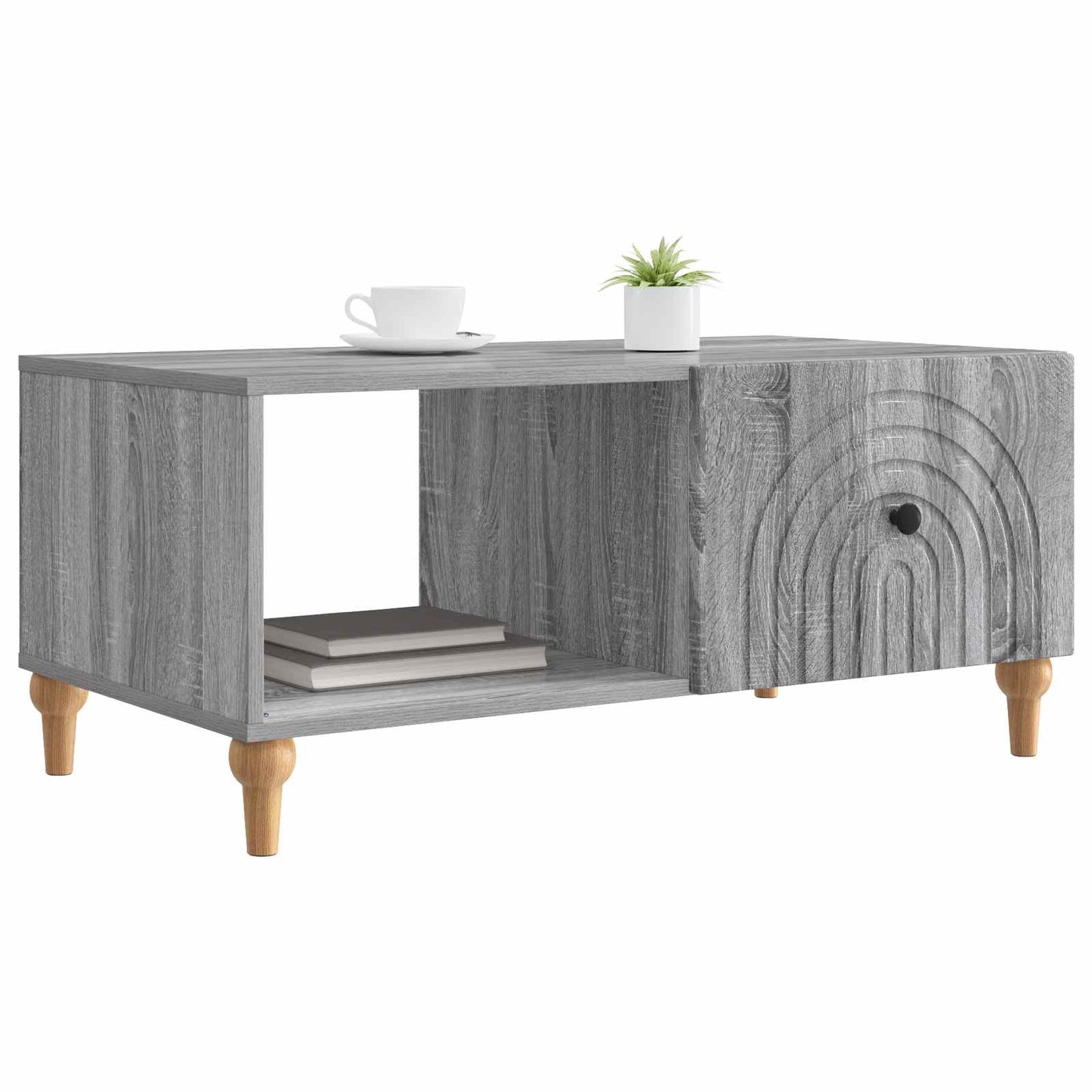 vidaXL Coffee Table Grey Sonoma 90 x 50 x 40 cm Engineered Wood