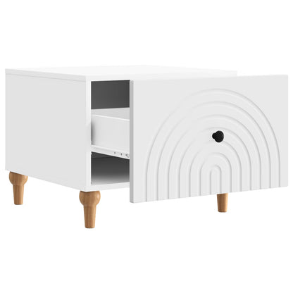 vidaXL Coffee Table with Drawer White 49 x 50 x 40 cm Engineered Wood