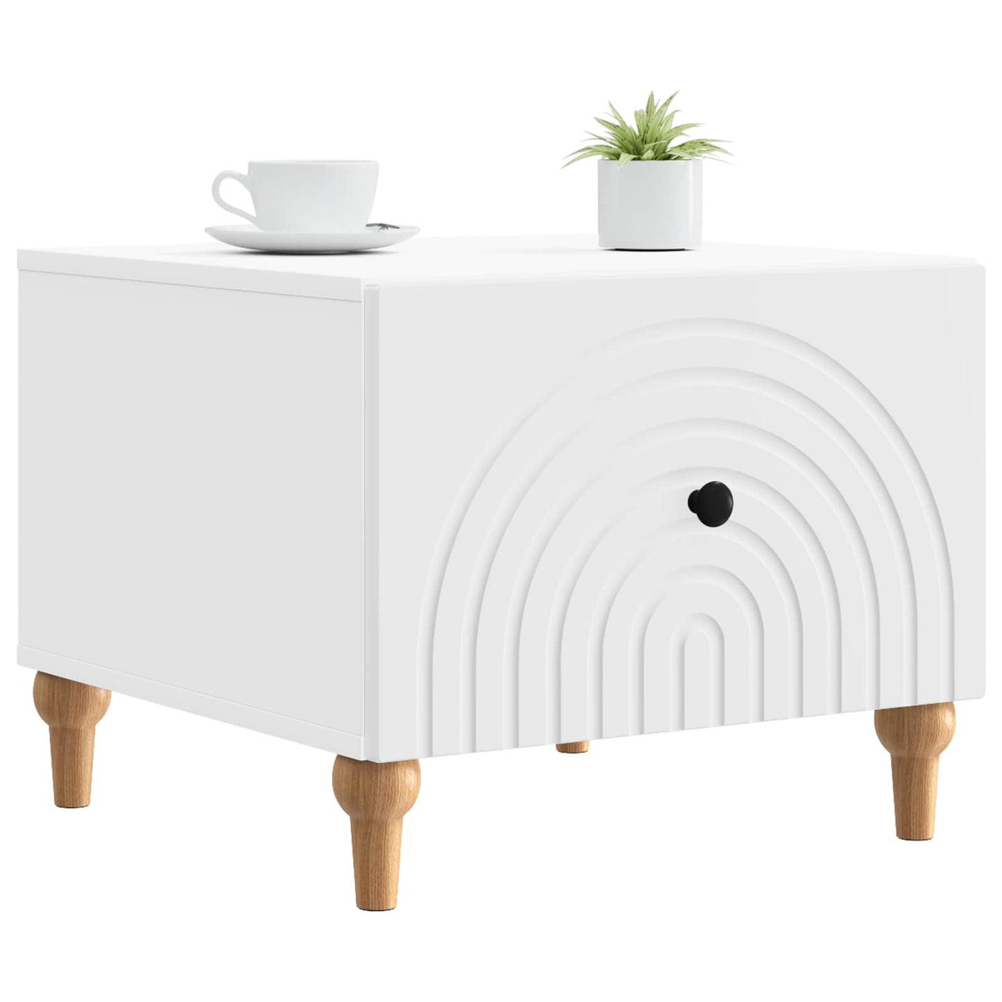 vidaXL Coffee Table with Drawer White 49 x 50 x 40 cm Engineered Wood