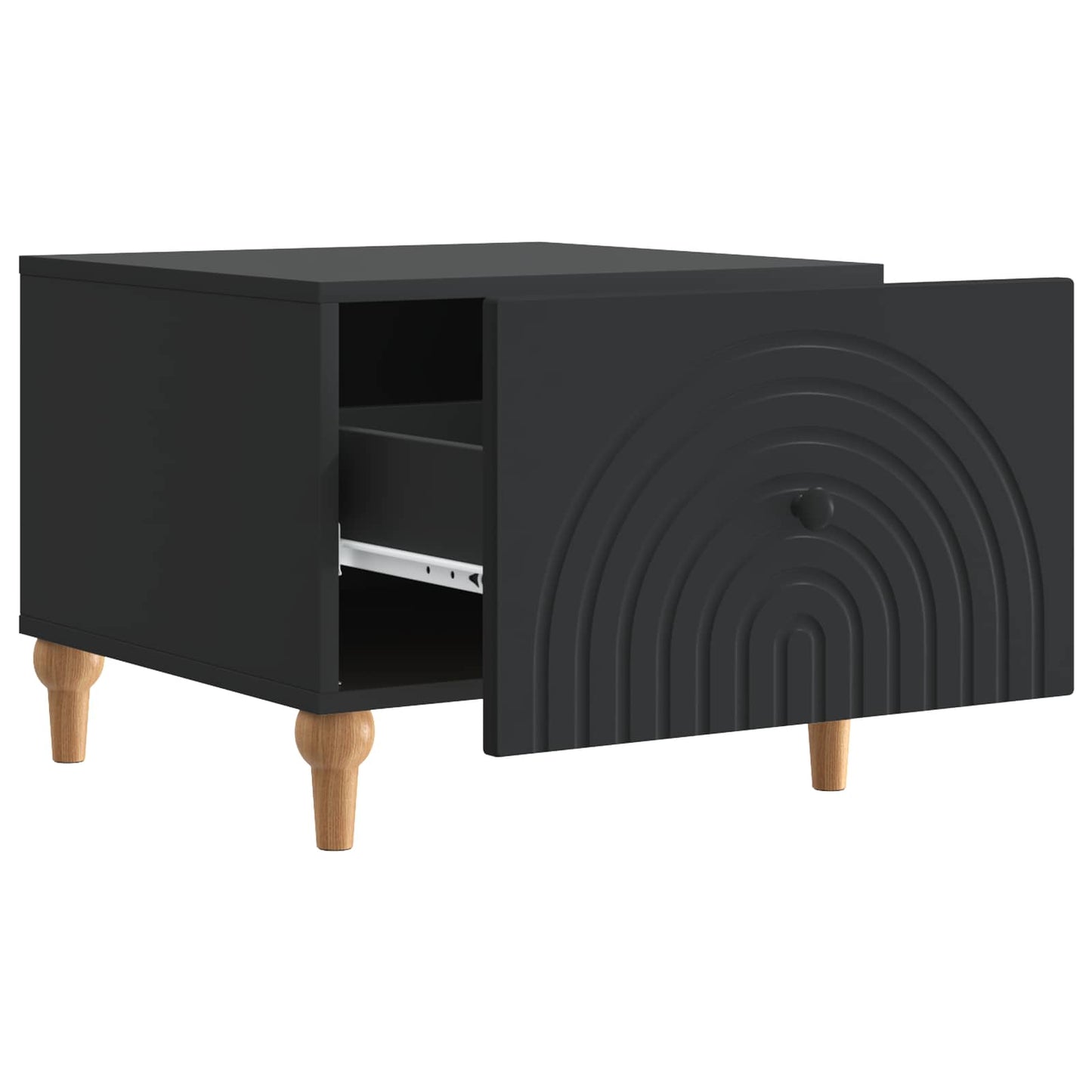 vidaXL Coffee Table with Drawer Black 49 x 50 x 40 cm Engineered Wood