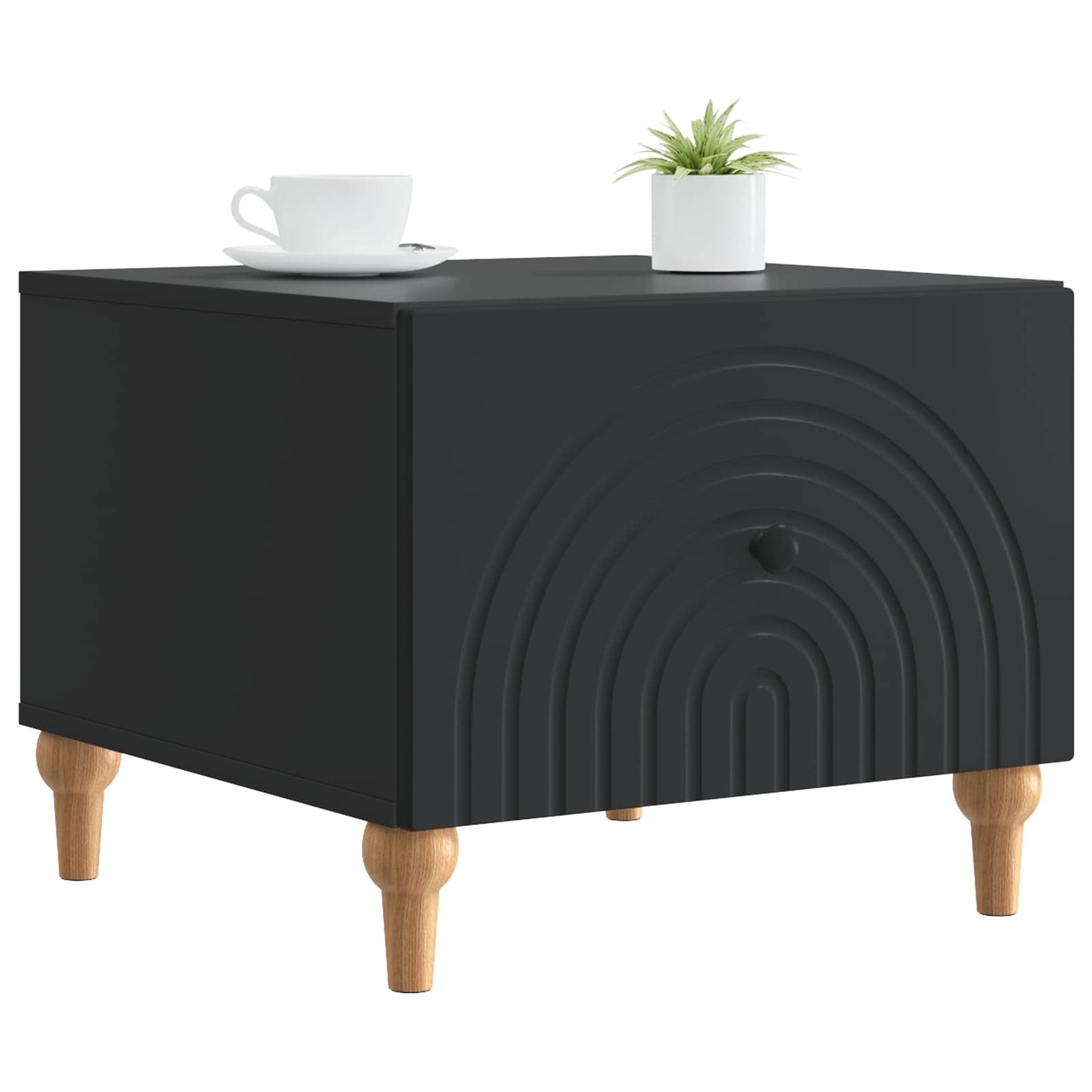 vidaXL Coffee Table with Drawer Black 49 x 50 x 40 cm Engineered Wood