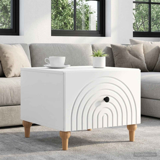 vidaXL Coffee Table High Gloss White 49 x 50 x 40 cm Engineered Wood