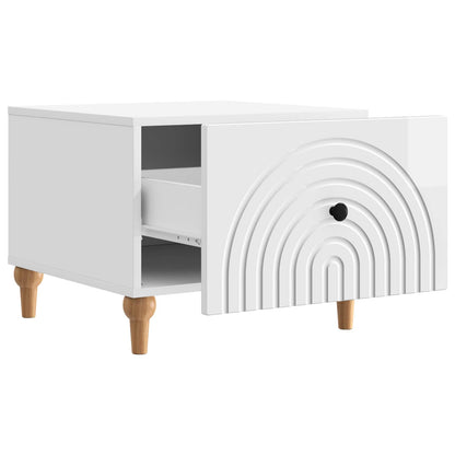vidaXL Coffee Table High Gloss White 49 x 50 x 40 cm Engineered Wood