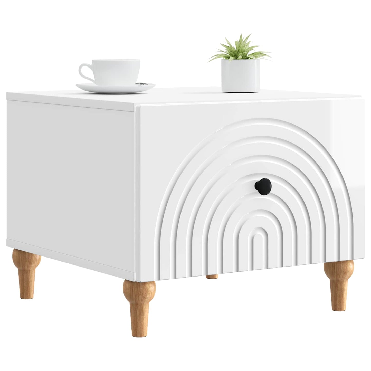 vidaXL Coffee Table High Gloss White 49 x 50 x 40 cm Engineered Wood