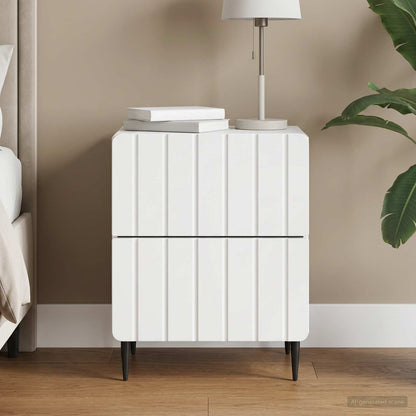 vidaXL Bedside Cabinet White 43 x 34.5 x 49.5 cm Engineered Wood