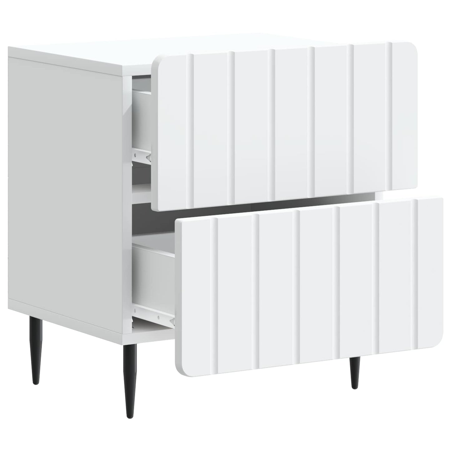 vidaXL Bedside Cabinet White 43 x 34.5 x 49.5 cm Engineered Wood