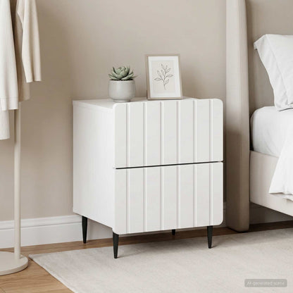 vidaXL Bedside Cabinet 2 pcs White 43 x 34.5 x 49.5 cm Engineered Wood