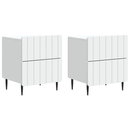 vidaXL Bedside Cabinet 2 pcs White 43 x 34.5 x 49.5 cm Engineered Wood