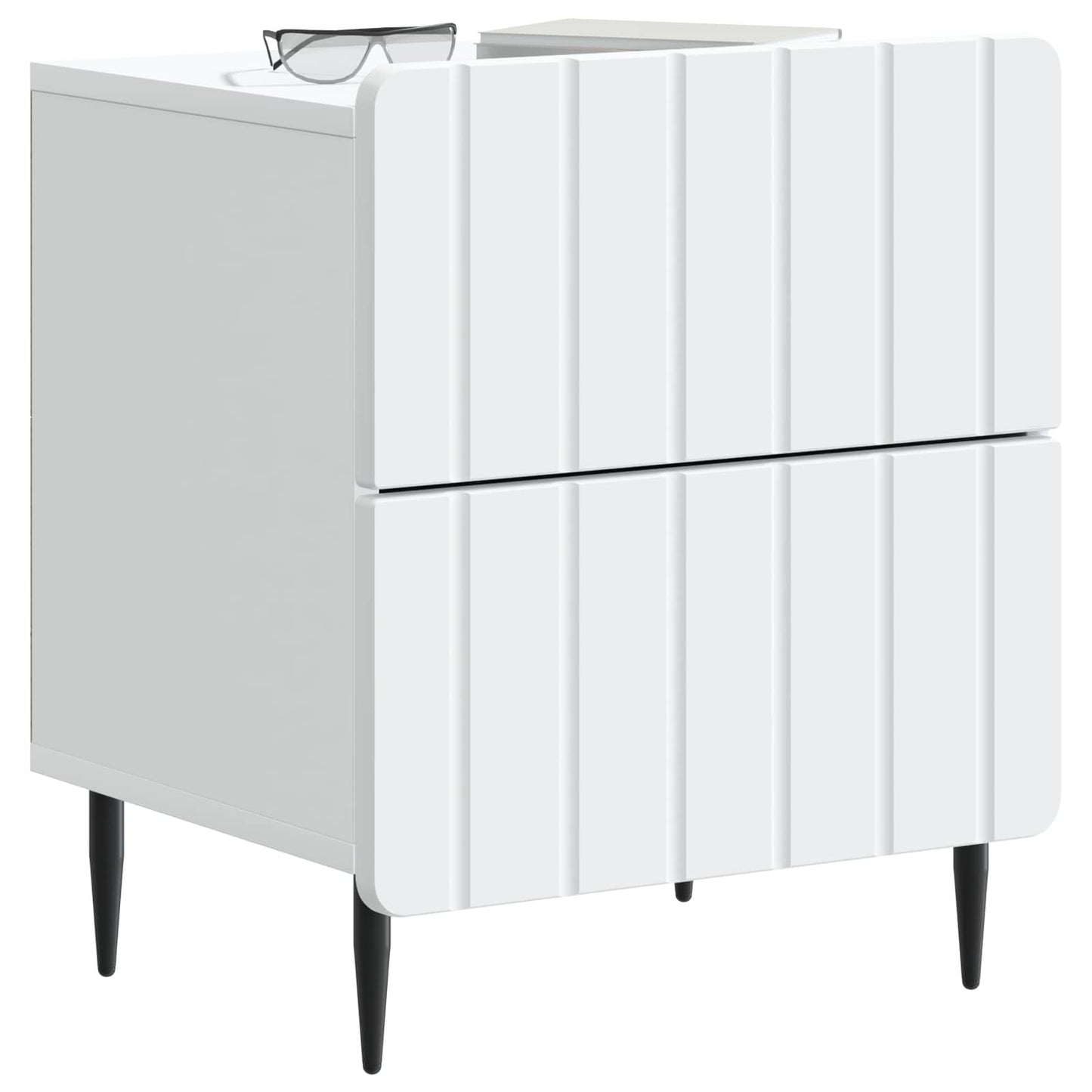 vidaXL Bedside Cabinet 2 pcs White 43 x 34.5 x 49.5 cm Engineered Wood
