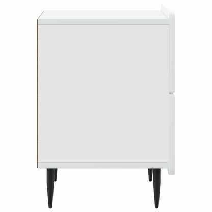vidaXL Bedside Cabinet 2 pcs White 43 x 34.5 x 49.5 cm Engineered Wood