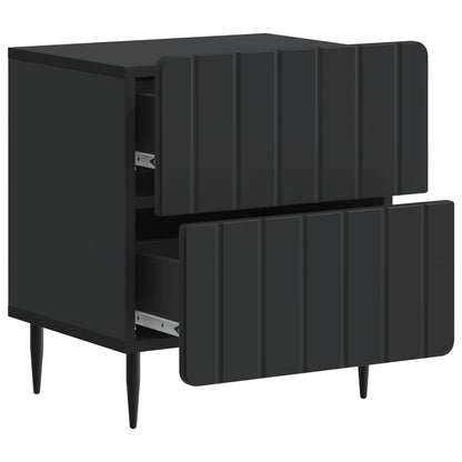 vidaXL Bedside Cabinet Black 43 x 34.5 x 49.5 cm Engineered Wood