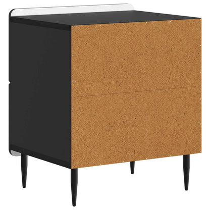 vidaXL Bedside Cabinet Black 43 x 34.5 x 49.5 cm Engineered Wood
