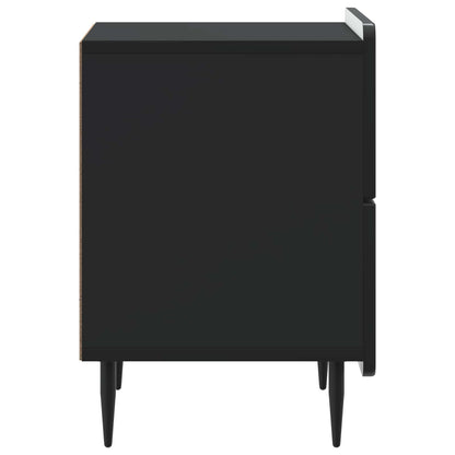 vidaXL Bedside Cabinet Black 43 x 34.5 x 49.5 cm Engineered Wood