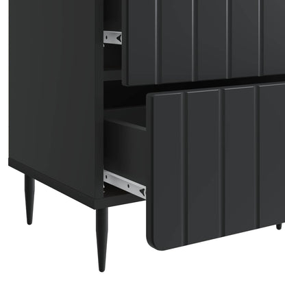 vidaXL Bedside Cabinet 2 pcs Black 43 x 34.5 x 49.5 cm Engineered Wood
