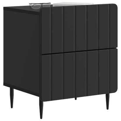 vidaXL Bedside Cabinet 2 pcs Black 43 x 34.5 x 49.5 cm Engineered Wood