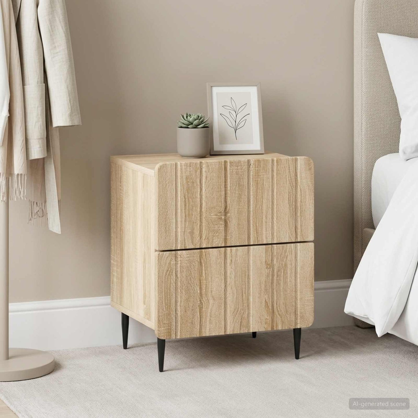 vidaXL Bedside Cabinet 2 pcs Sonoma Oak 43 x 34.5 x 49.5 cm