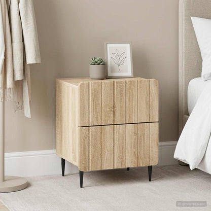 vidaXL Bedside Cabinet 2 pcs Sonoma Oak 43 x 34.5 x 49.5 cm