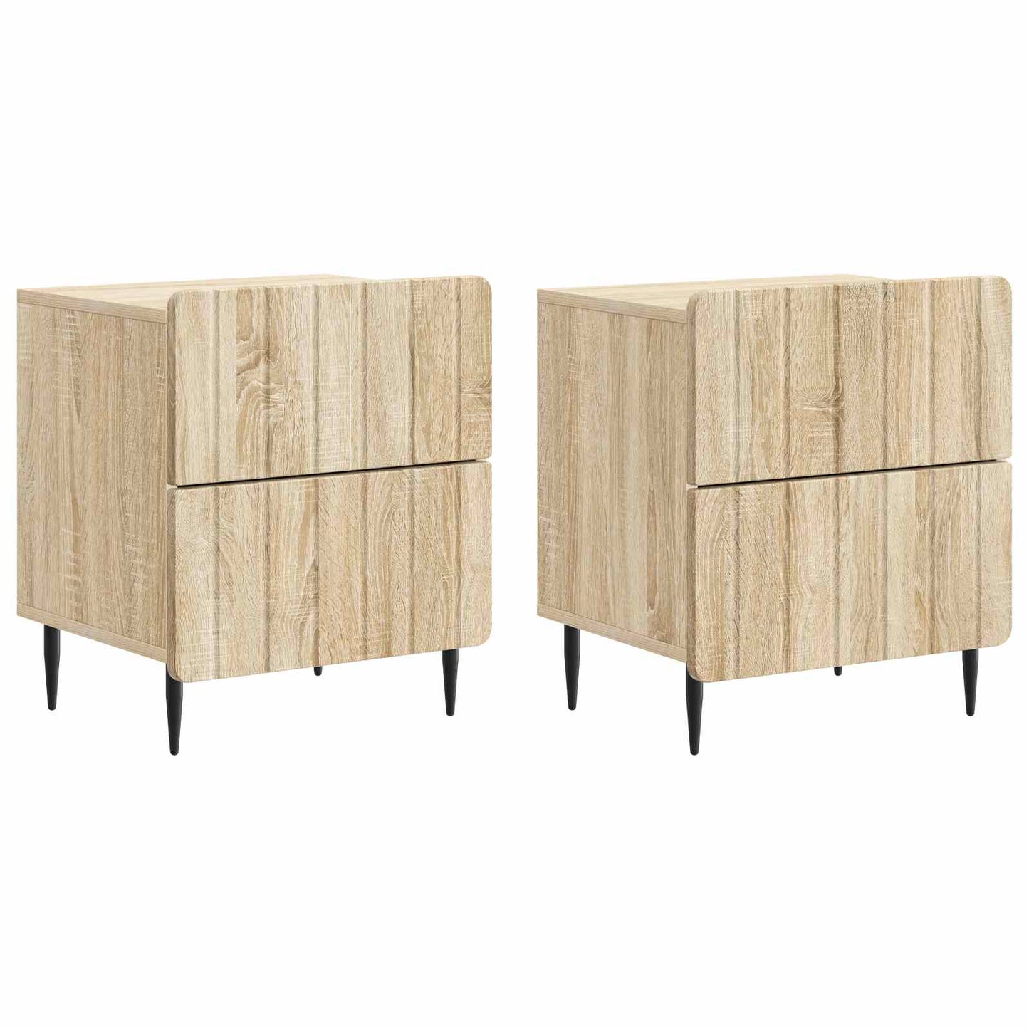 vidaXL Bedside Cabinet 2 pcs Sonoma Oak 43 x 34.5 x 49.5 cm