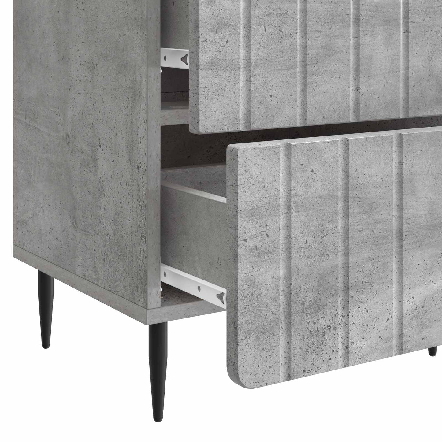 vidaXL Bedside Cabinet 2 pcs Concrete Grey 43 x 34.5 x 49.5 cm