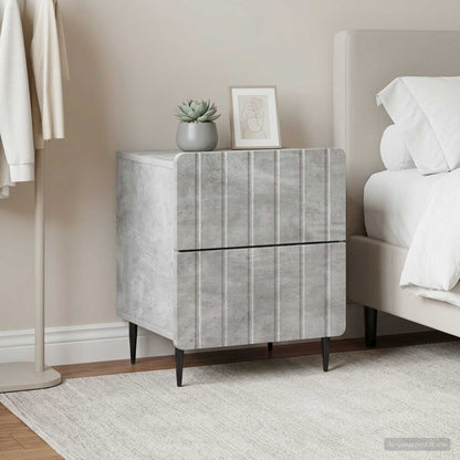 vidaXL Bedside Cabinet 2 pcs Concrete Grey 43 x 34.5 x 49.5 cm