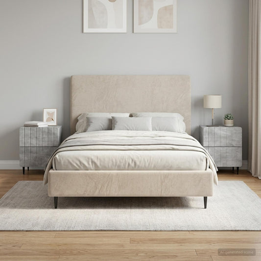 vidaXL Bedside Cabinet 2 pcs Concrete Grey 43 x 34.5 x 49.5 cm