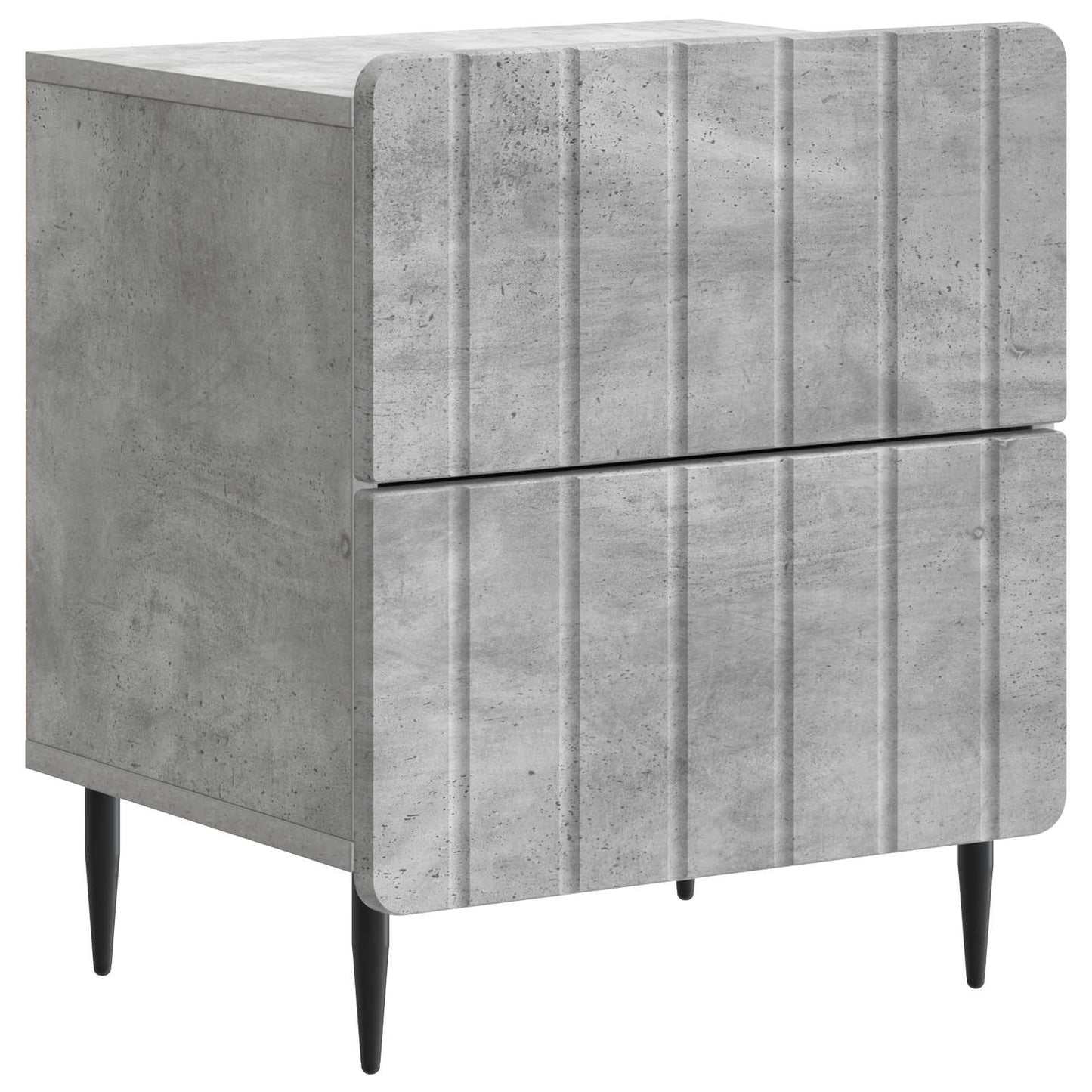 vidaXL Bedside Cabinet 2 pcs Concrete Grey 43 x 34.5 x 49.5 cm