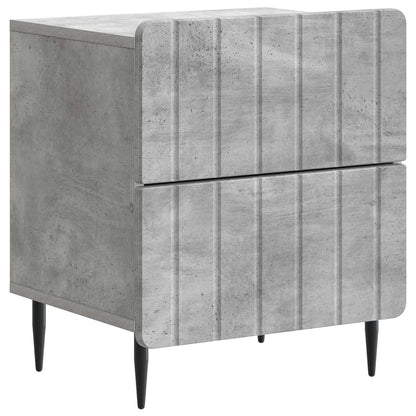 vidaXL Bedside Cabinet 2 pcs Concrete Grey 43 x 34.5 x 49.5 cm