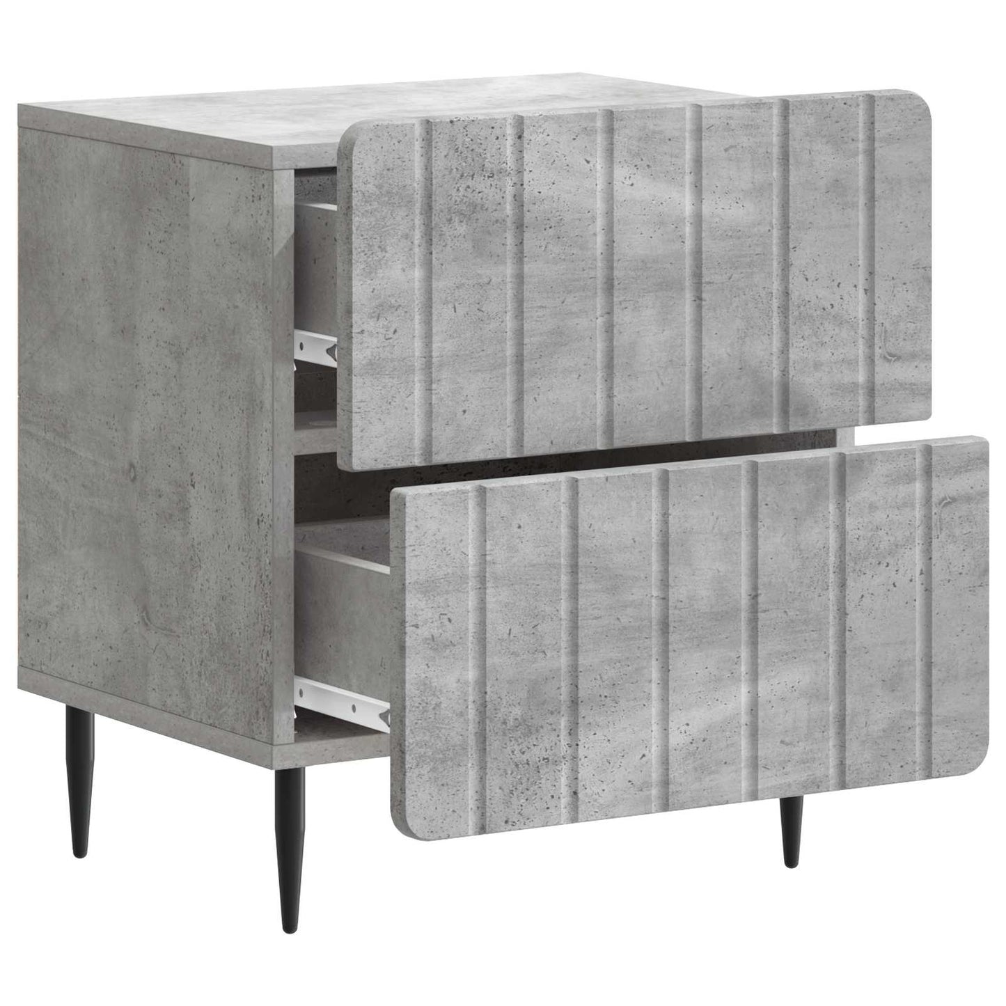 vidaXL Bedside Cabinet 2 pcs Concrete Grey 43 x 34.5 x 49.5 cm