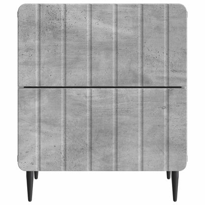 vidaXL Bedside Cabinet 2 pcs Concrete Grey 43 x 34.5 x 49.5 cm