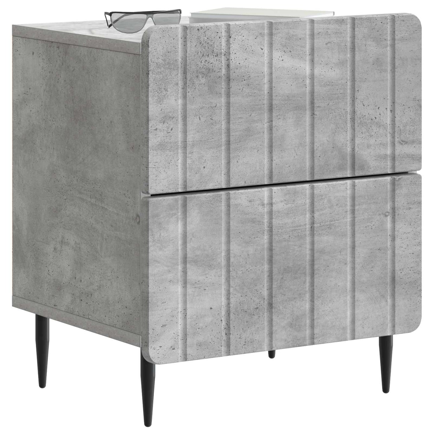 vidaXL Bedside Cabinet 2 pcs Concrete Grey 43 x 34.5 x 49.5 cm